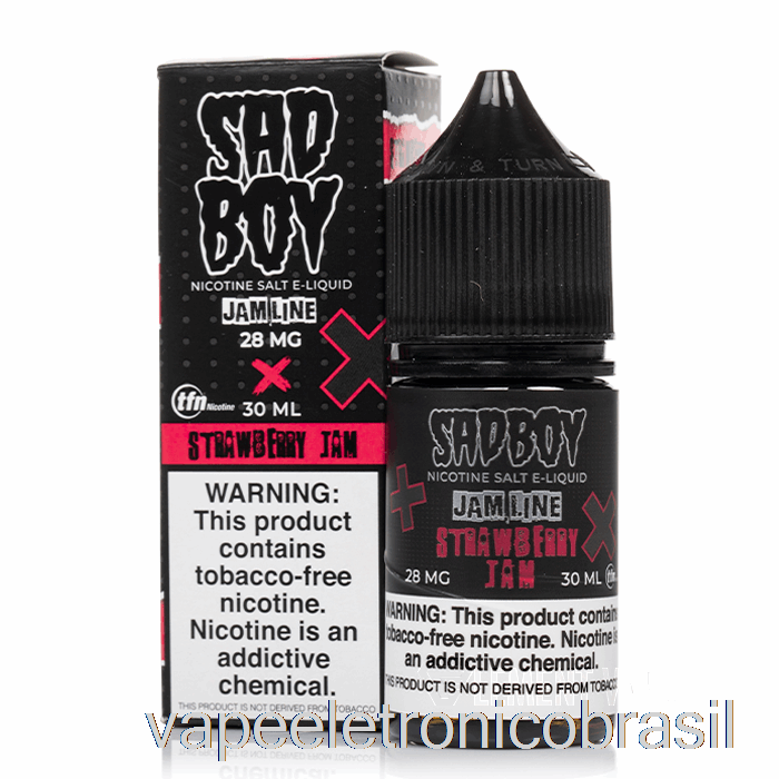 Vape Recarregável Geléia De Morango - Sais Sadboy - 30ml 48mg